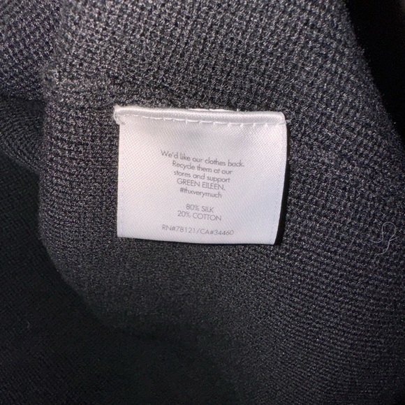 Eileen Fisher S Oversized silk black sweater cardigan short sleeve - Picture 2 of 4